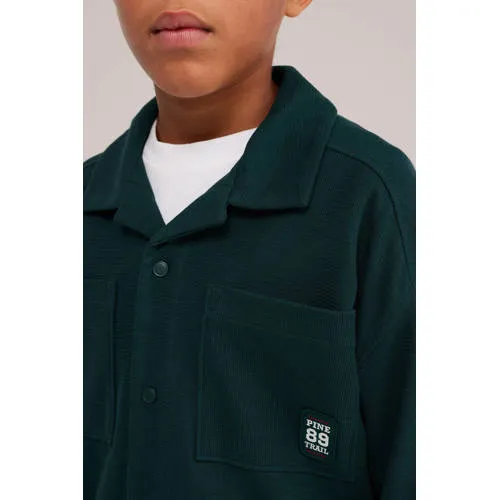 WE Fashion junior overhemd met corduroy details - donkergroen, foto 5