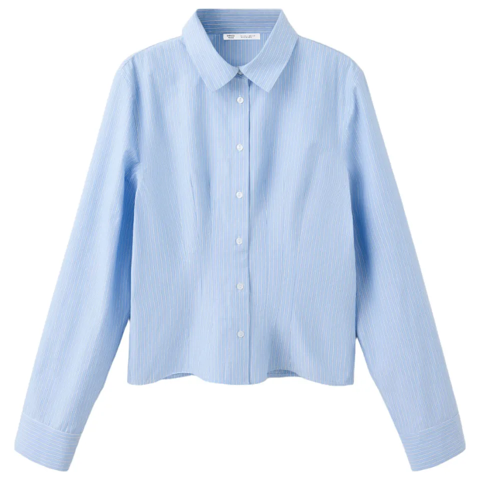 Mango Teen gestreepte blouse lichtblauw lichtblauw/wit, foto 2