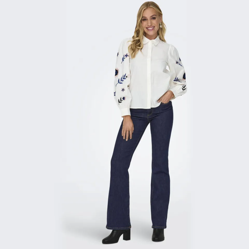 Only high waist flared jeans ONLWAUW dark blue denim