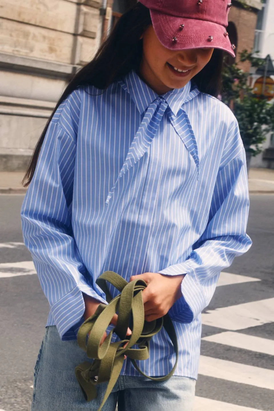 Shoeby gestreepte blouse blauw wit, foto 6