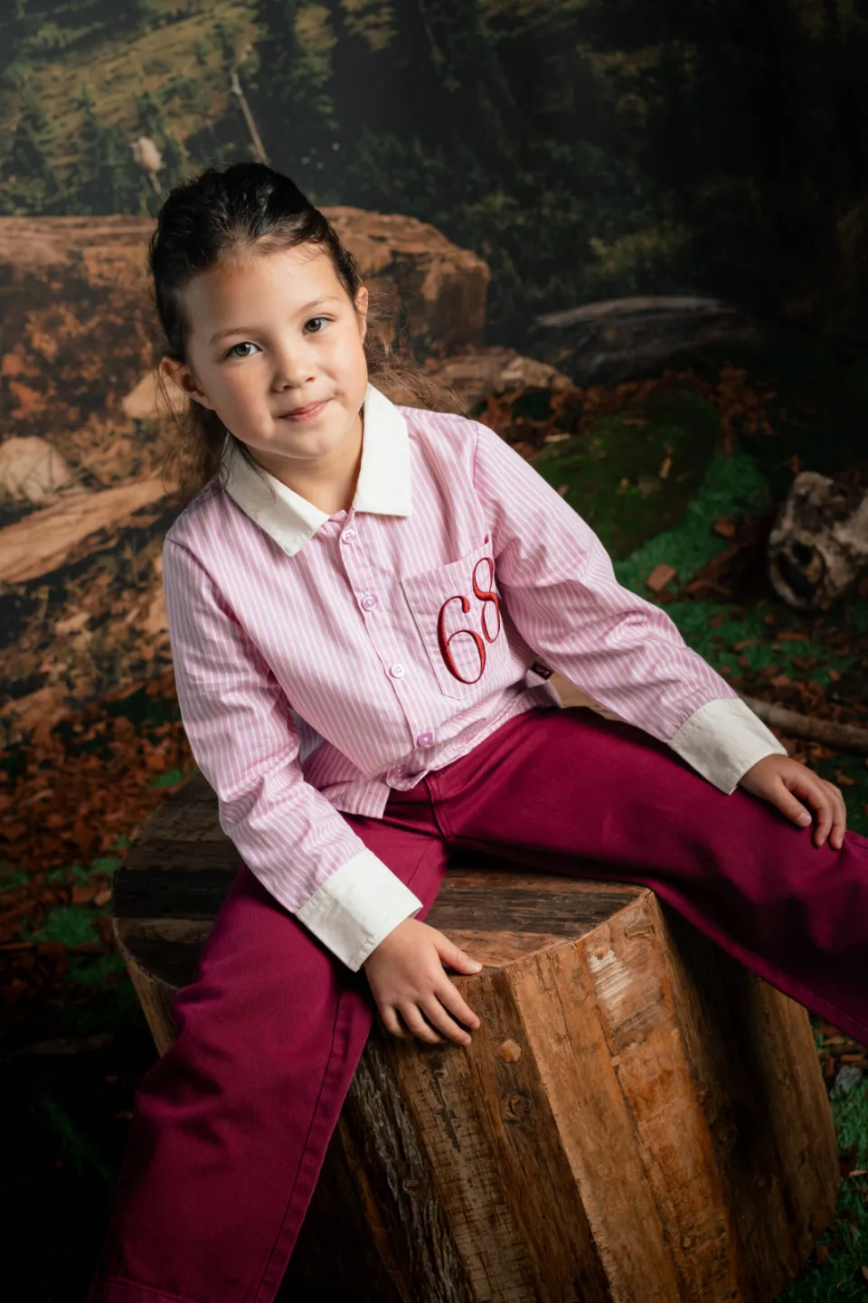 QPI gestreepte blouse lichtroze