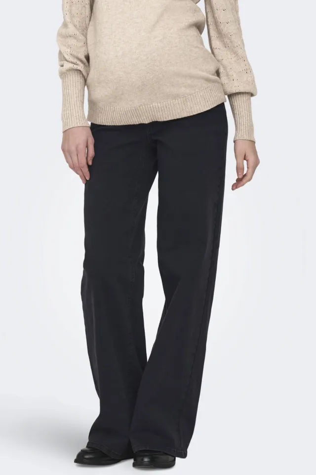 Only MATERNITY OLMMADISON zwangerschaps wide leg jeans - zwart, foto 2