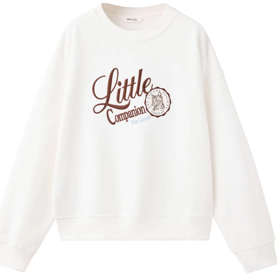 Mango Kids sweater met print - naturel/wit, foto 2