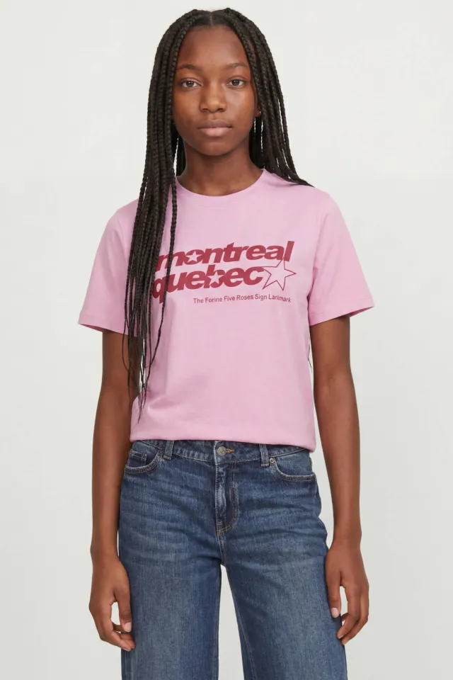 JJXX GIRL T-shirt met tekst roze, foto 7