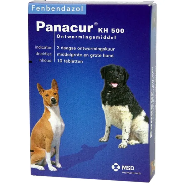 Panacur 500 Ontwormingsmiddel voor middelgrote en grote honden 10 tabletten