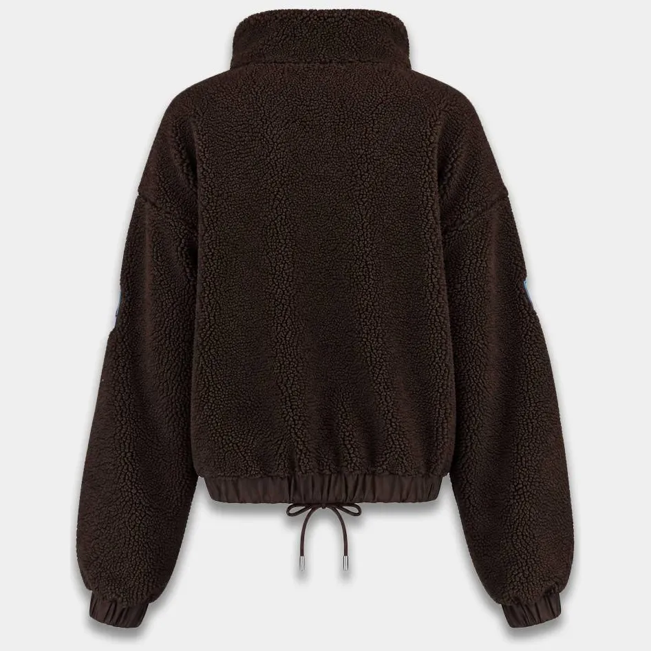 Harper & Yve Teddy pullover met patches - donkerbruin, foto 4