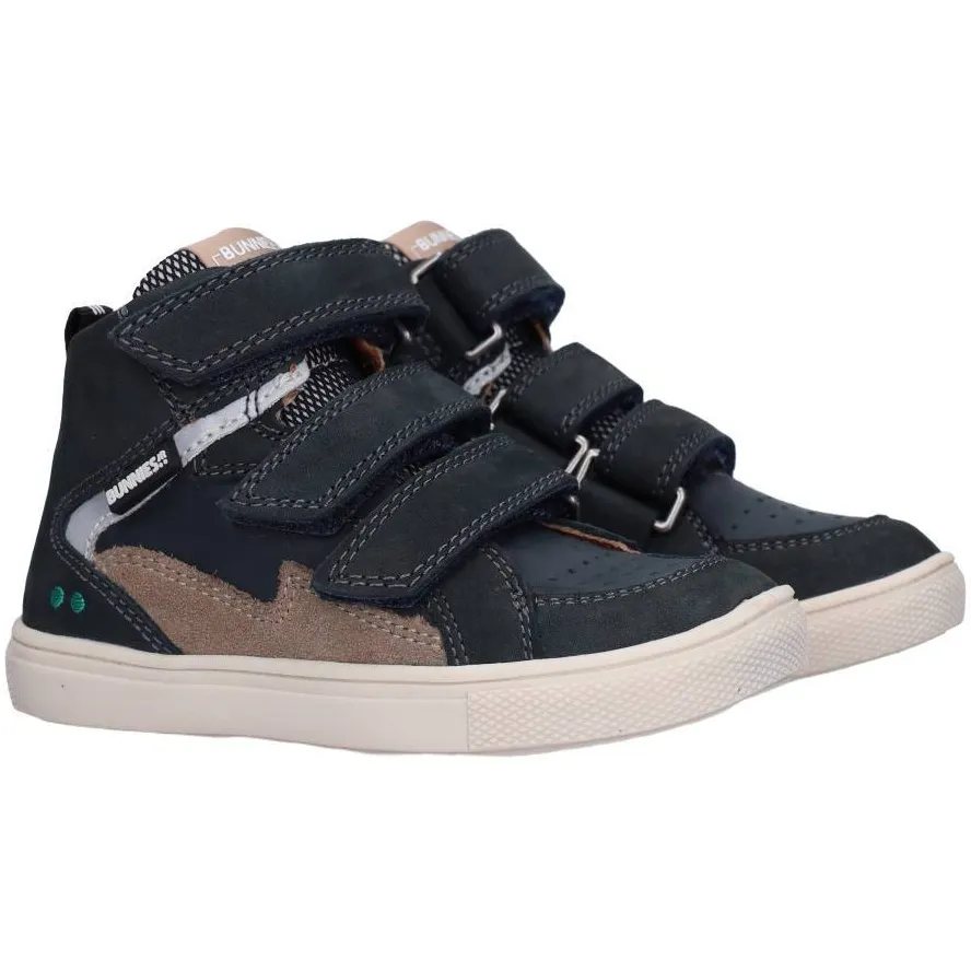 BunniesJR leren sneakers - donkerblauw/taupe, foto 2
