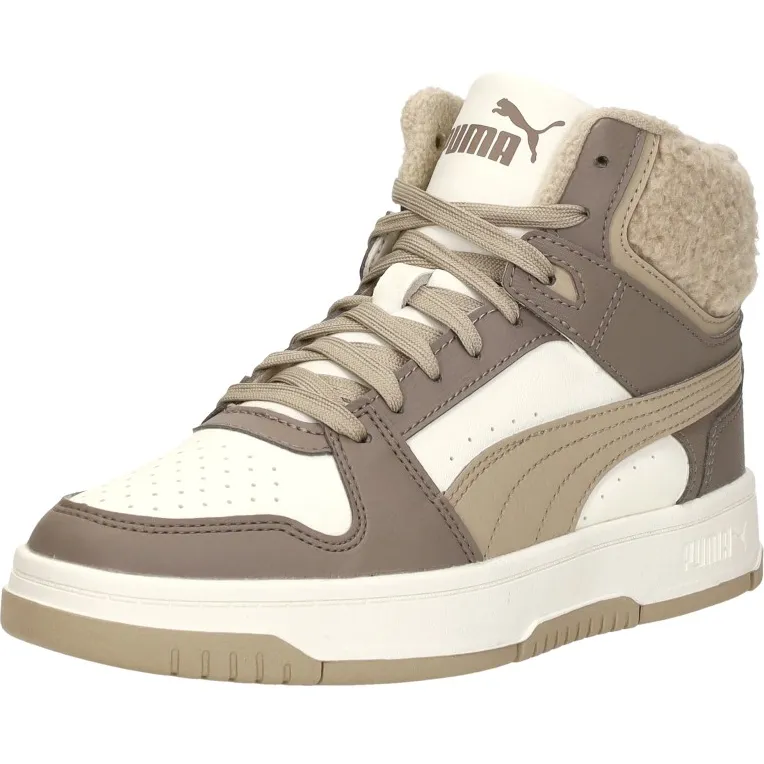Puma Rebound Slam Mid Cozy Jr hoge sneakers grijsbruin, foto 4