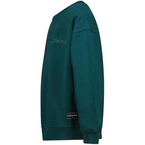 Vingino sweater met borduursels - donkergroen Tekst, foto 2