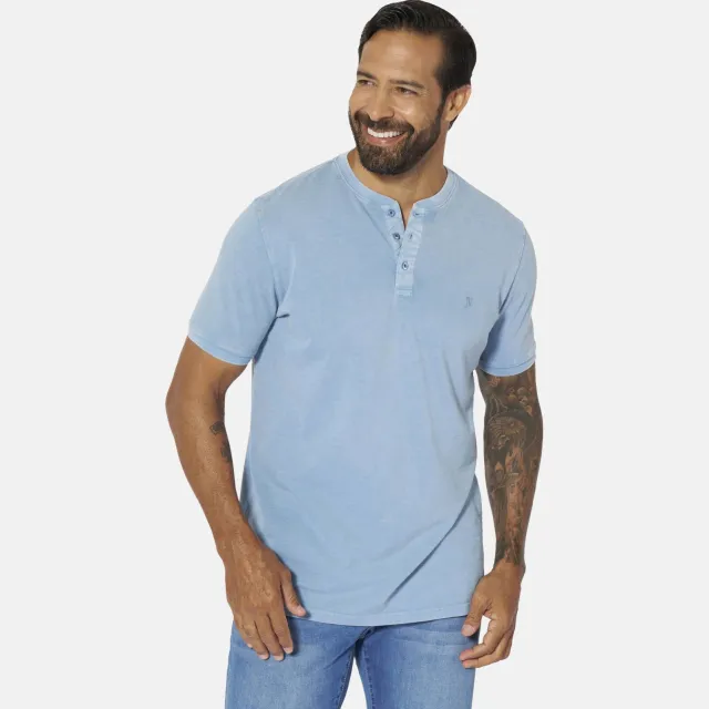 Jan Vanderstorm TAAGURD henley t-shirt blauw