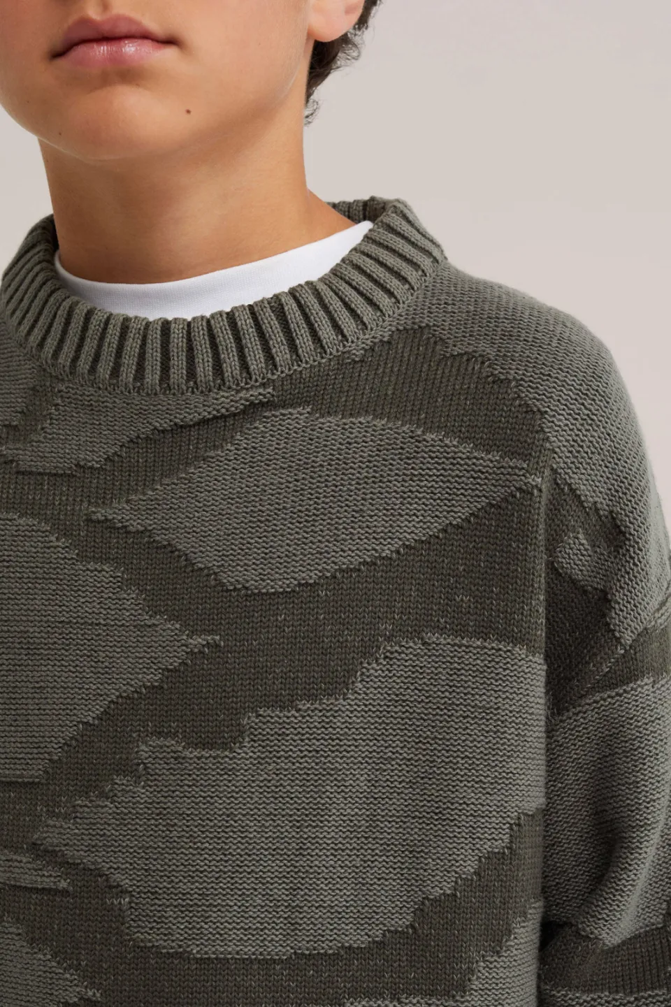 WE Fashion gebreide camouflage trui - donkergroen/groen, foto 6