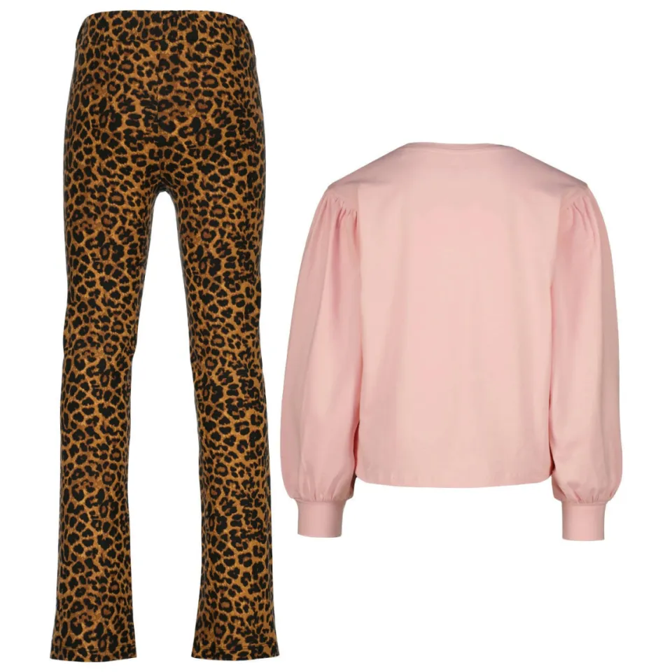 Vingino pyjama met panterprint bruin/lichtroze, foto 3