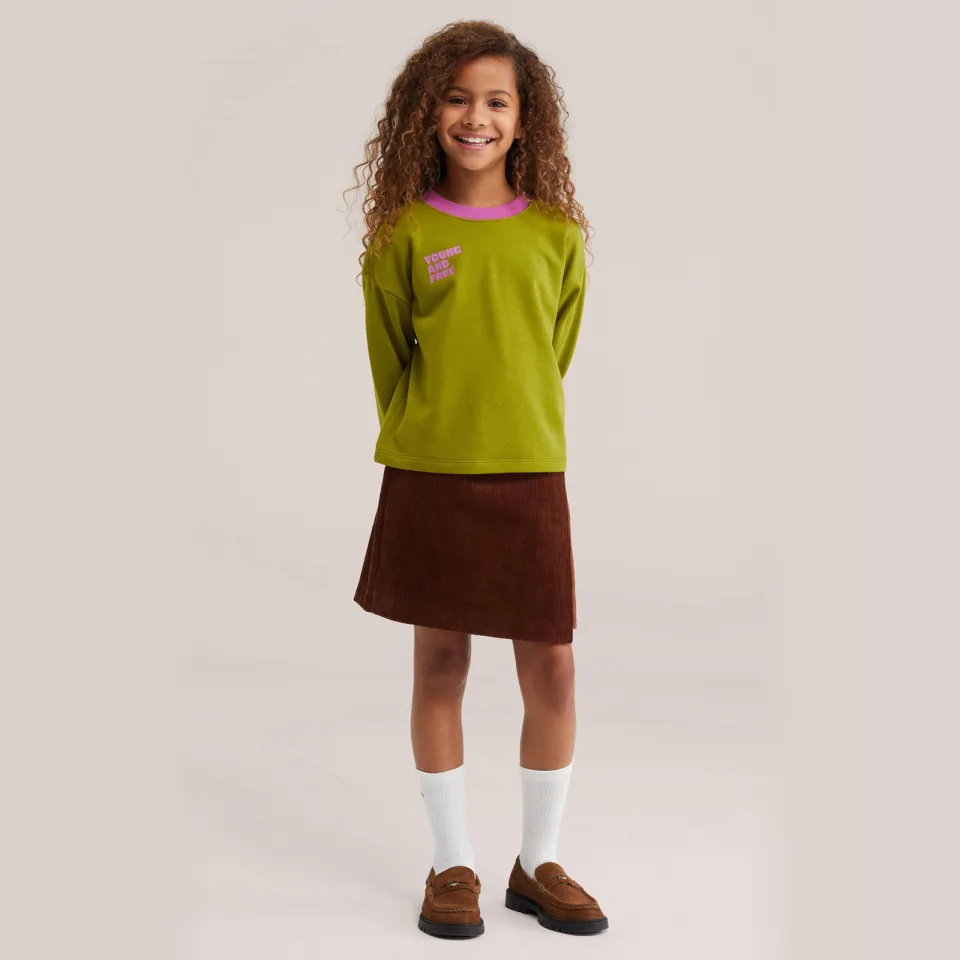 WE Fashion corduroy korte rok cognac