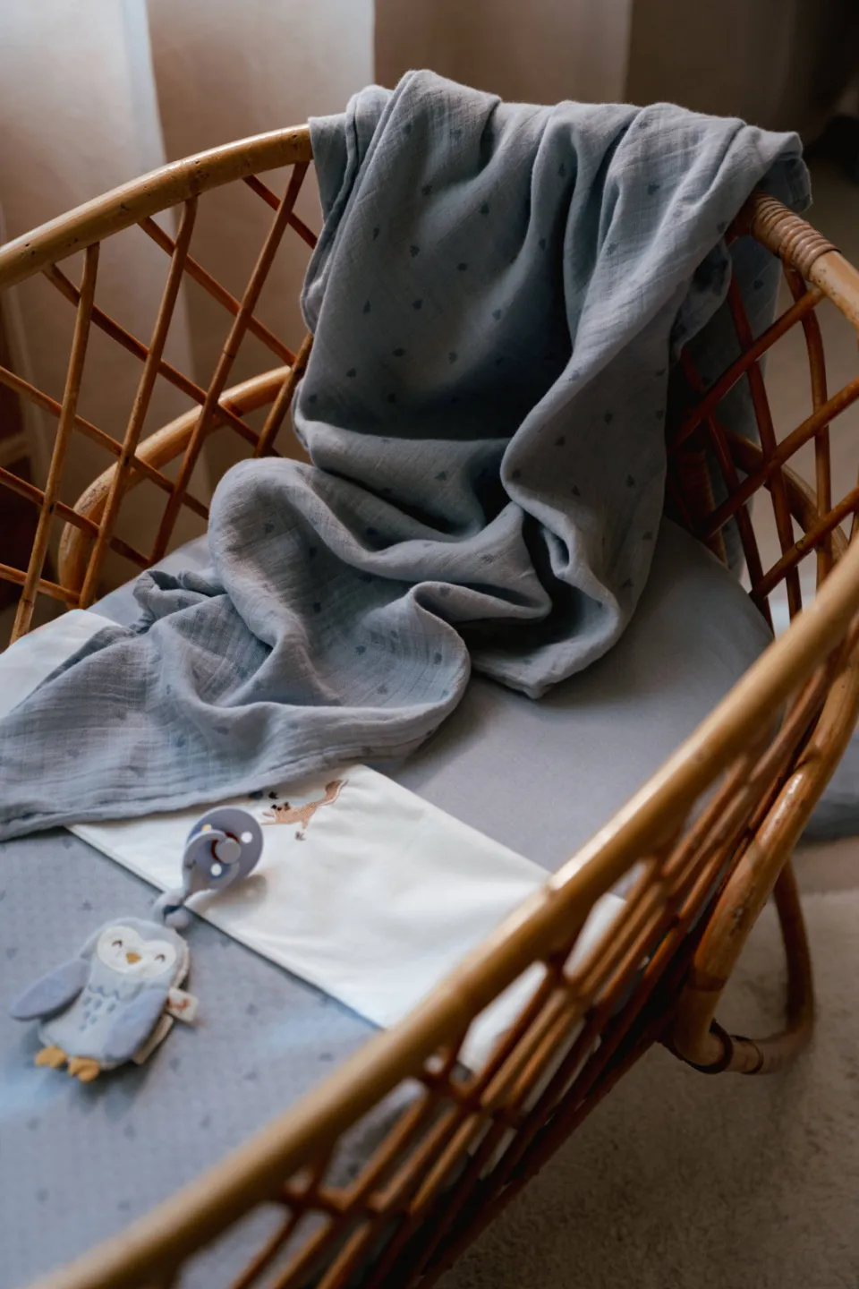 Little Dutch hydrofiele swaddle doek Pure Denim Blue blauw, foto 4