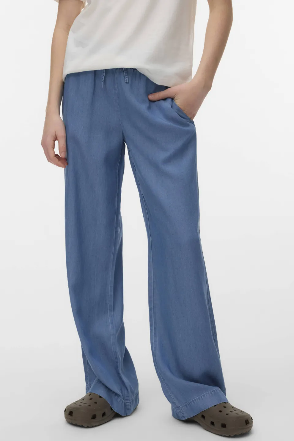 Vero Moda Girl wide leg broek medium blue denim, foto 3