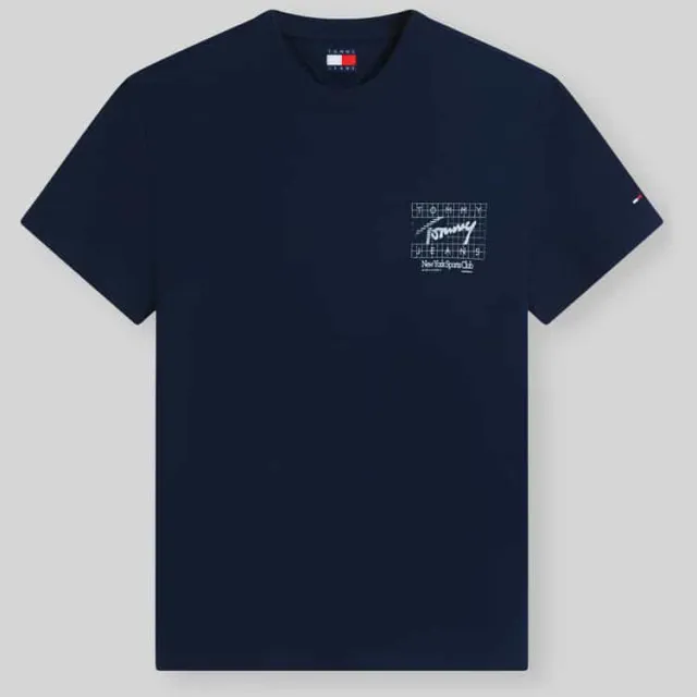 Tommy Jeans regular fit T-shirt van puur katoen met rugprint donkerblauw, foto 2