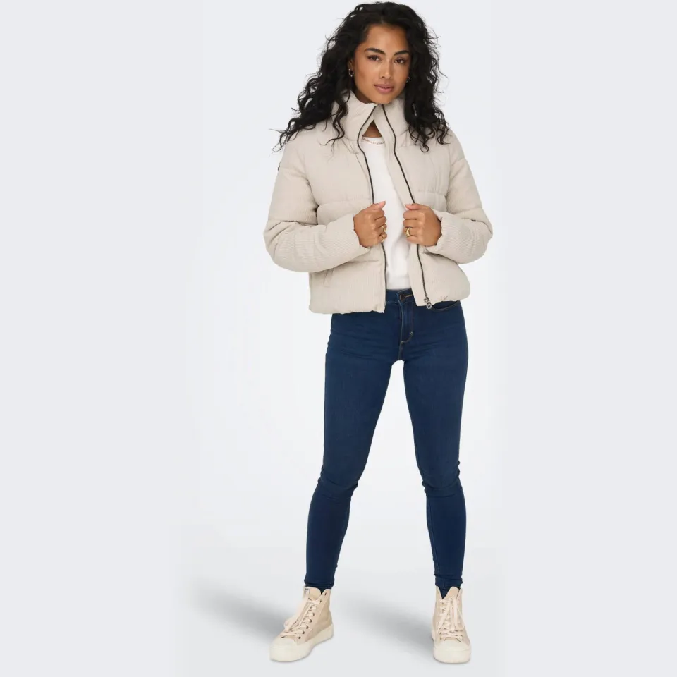 Only Newdolly corduroy gewatteerde jas ecru, foto 4