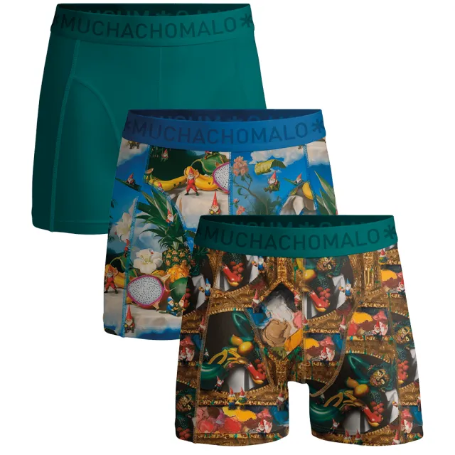 Muchachomalo Heren 3-pack Boxershorts Fruit Life Veelkleurig