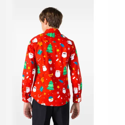 OppoSuits overhemd Festivity met all over print rood/multicolor, foto 3
