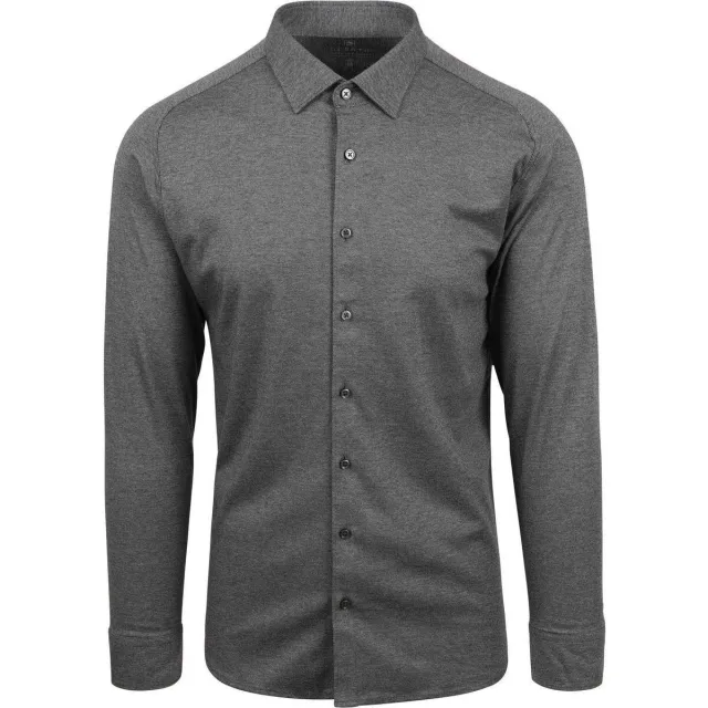 Desoto Slim Fit Jersey overhemd grijs
