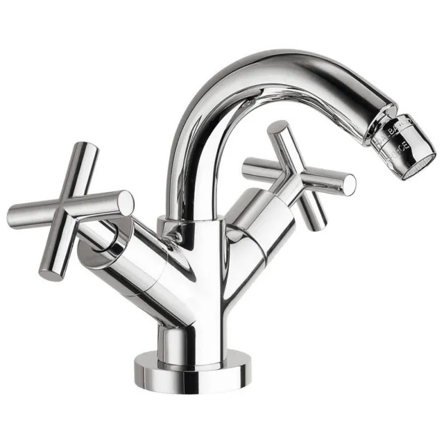 Sapho Bidetmengkraan Sapho Axia 2-knop Uitloop Gebogen 13 cm Chroom