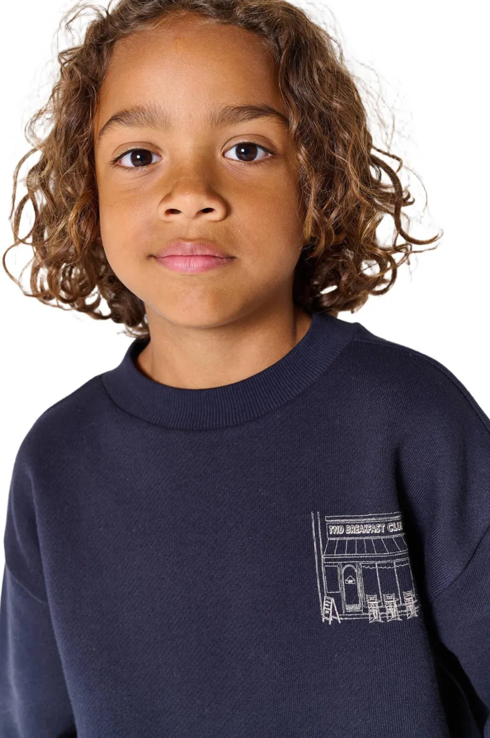 Tumble 'n Dry sweater met backprint - donkerblauw