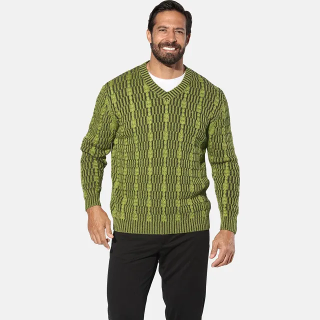 Jan Vanderstorm +FIT Collectie trui gebreid Plus Size AKSELHEIM groen