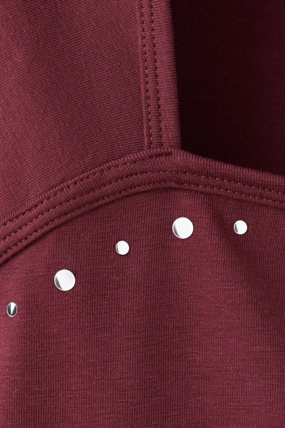 Mango Teen aansluitende cropped top met studs donkerrood, foto 6