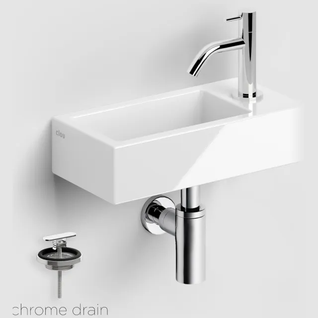 Clou Fonteinset Clou Flush 3 Incl. Toebehoren 9x36 Cm Glanzend Wit