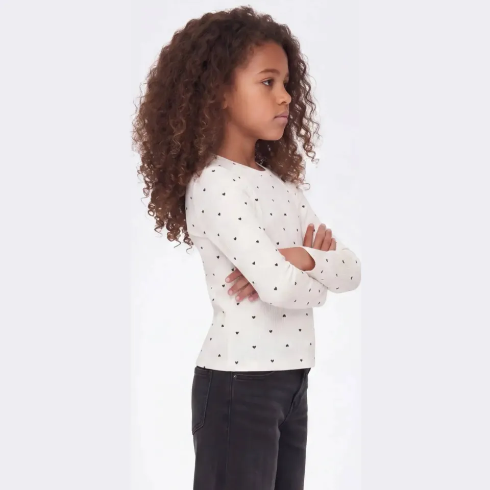 Only longsleeve met hartjesprint wit, foto 3