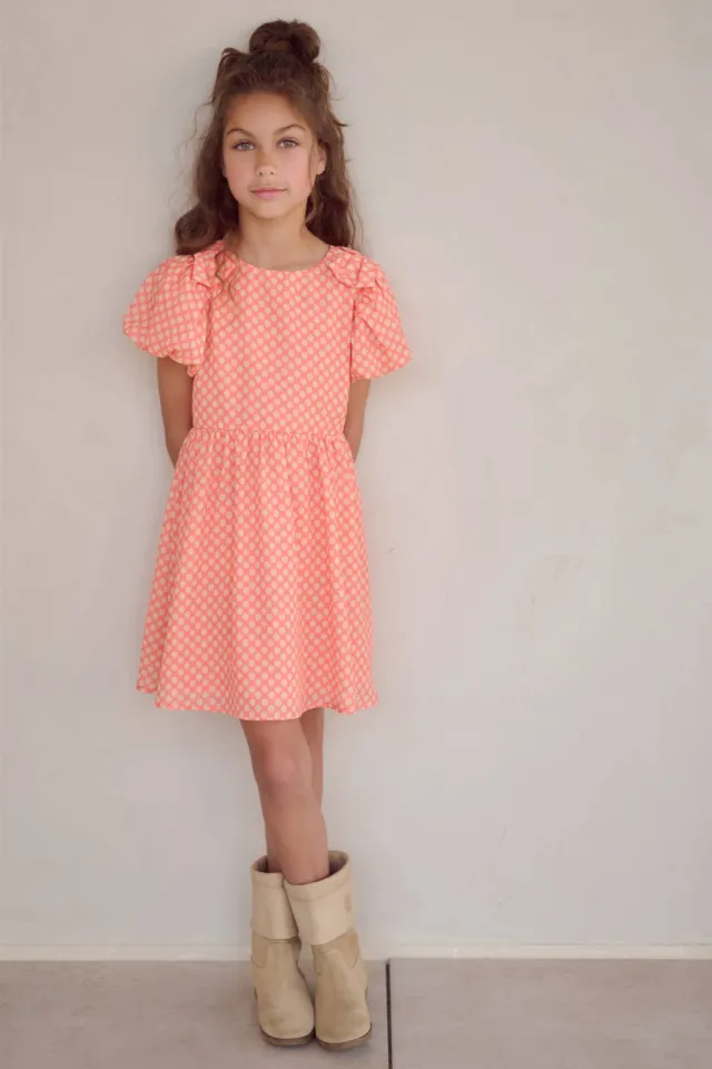 Nono midi jurk oranje Koraaloranje/geel