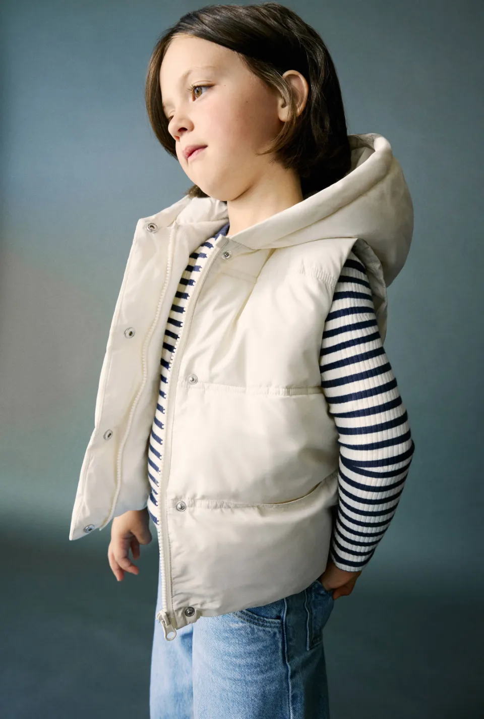 Mango bodywarmer gewatteerd naturel wit