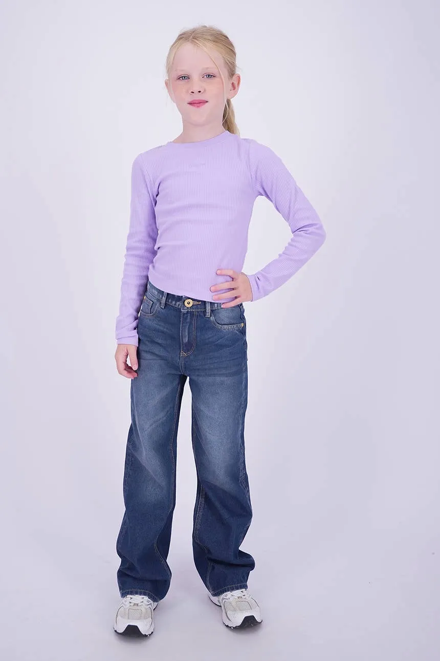 Vingino Coco wide leg jeans - mediumblauw Medium blue denim