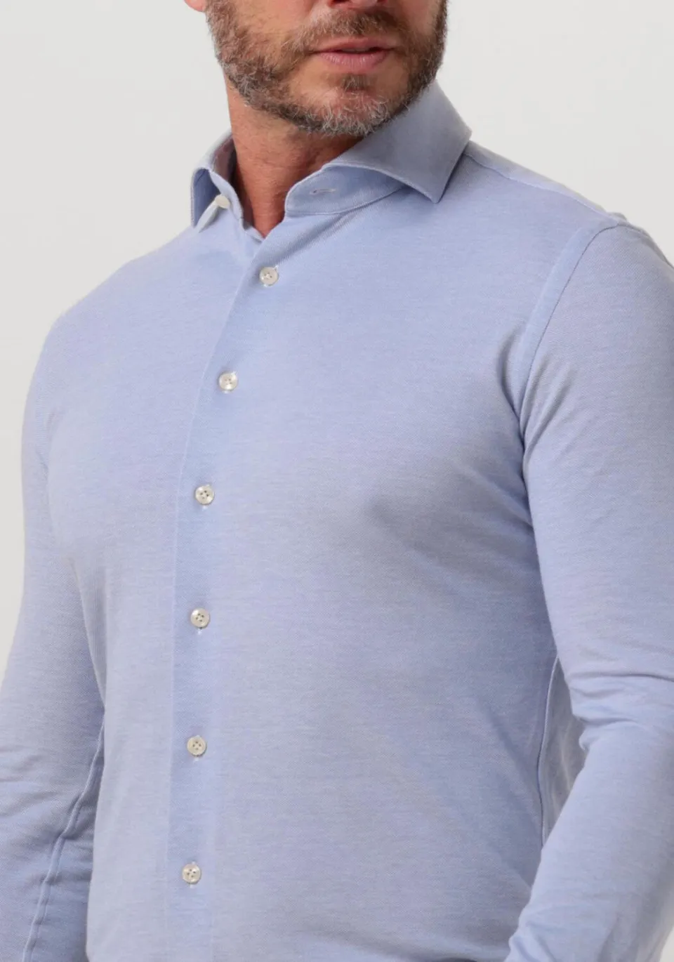 Profuomo Knitted Shirt slim fit blauw, foto 4
