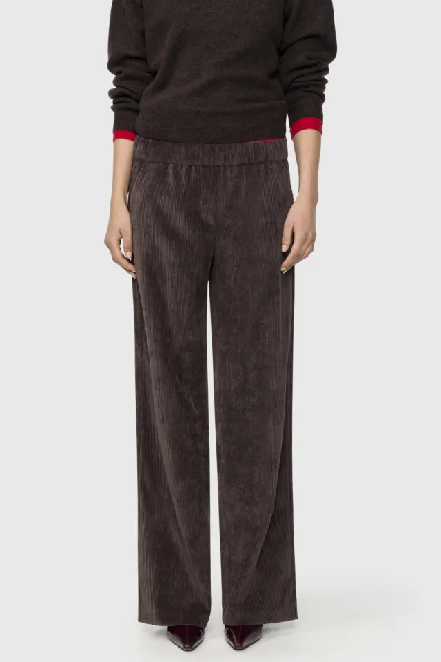 MAC wide leg corduroy broek - bruin, foto 3