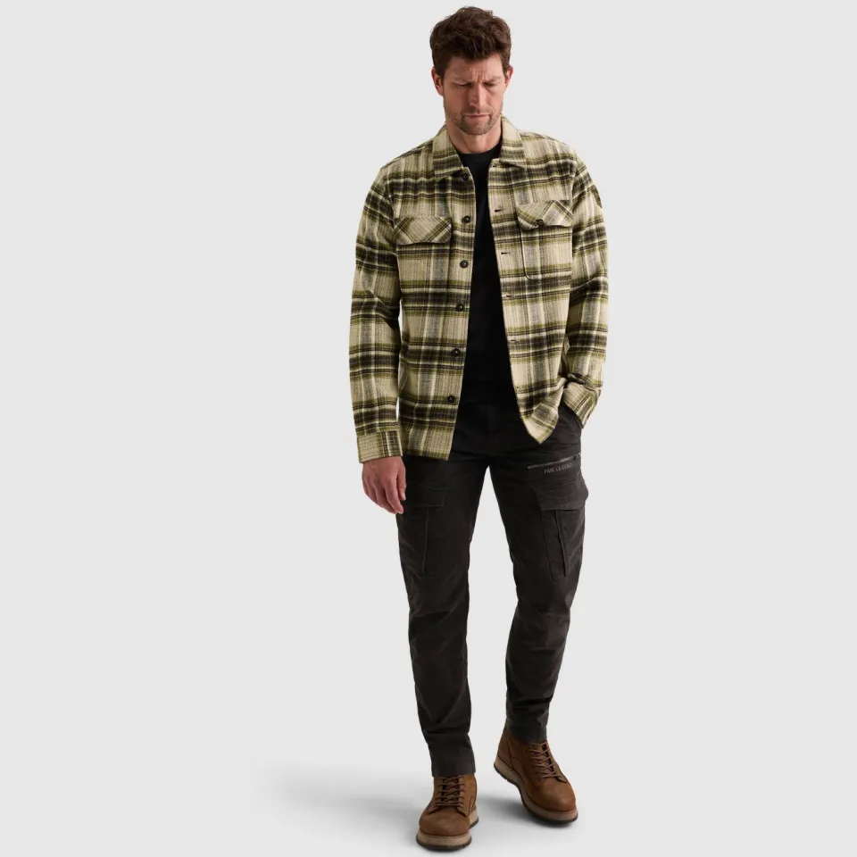 PME Legend regular fit geruit overshirt - loden groen, foto 7