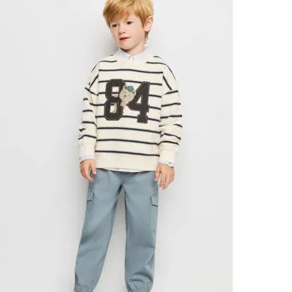 Mango Kids gestreepte sweater - wit, foto 3