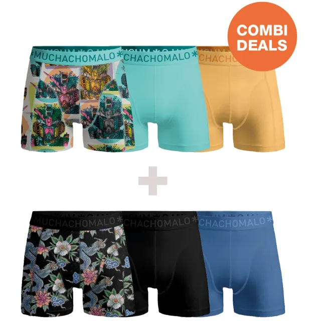 Muchachomalo Heren 3+3-pack Boxershorts Veelkleurig