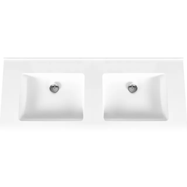 Boss & Wessing Wastafel BWS Veroni 45.5x120 cm Zonder Kraangaten Solid Surface Wit