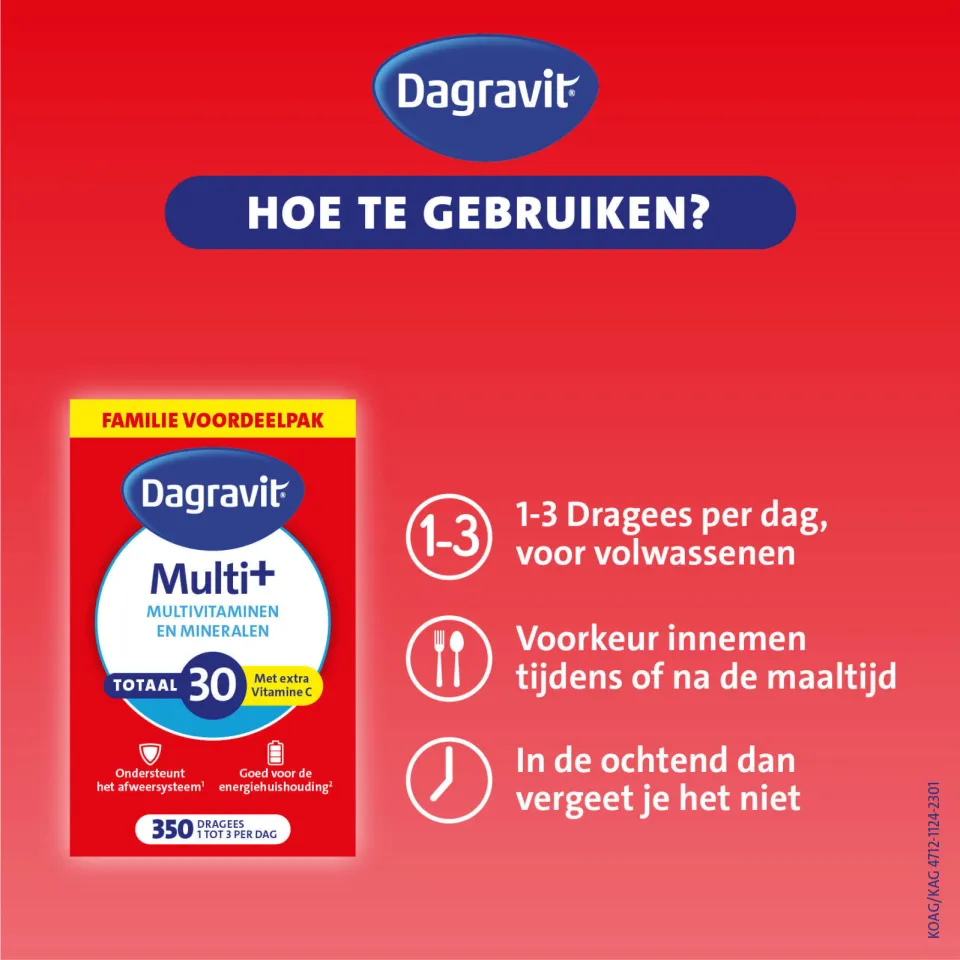 Dagravit Totaal 30 multivitaminen dragees, foto 3