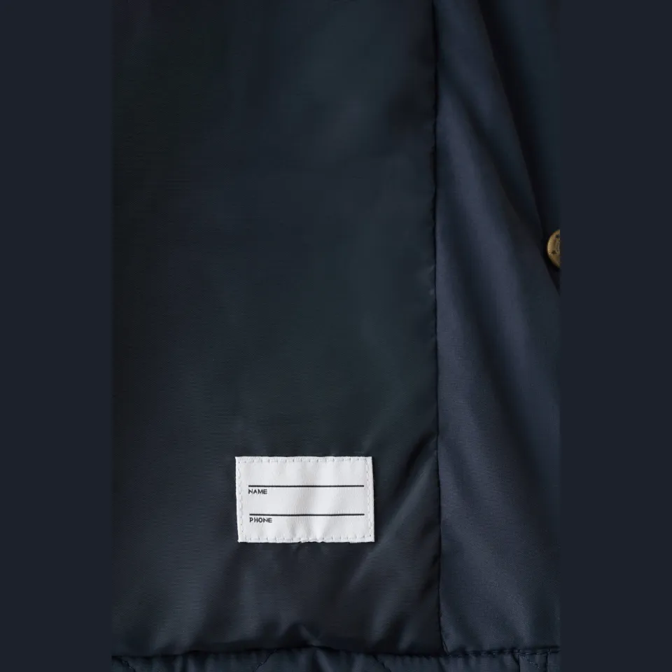 Mango quilted winterjas marineblauw, foto 5