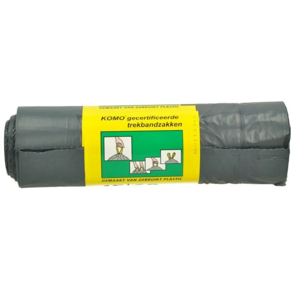 Komo vuilniszakken met trekband 60 liter grijs