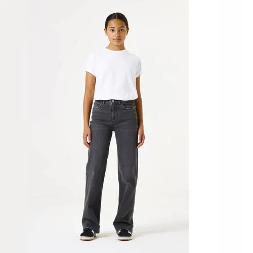 Garcia high waist straight leg jeans black denim, foto 2