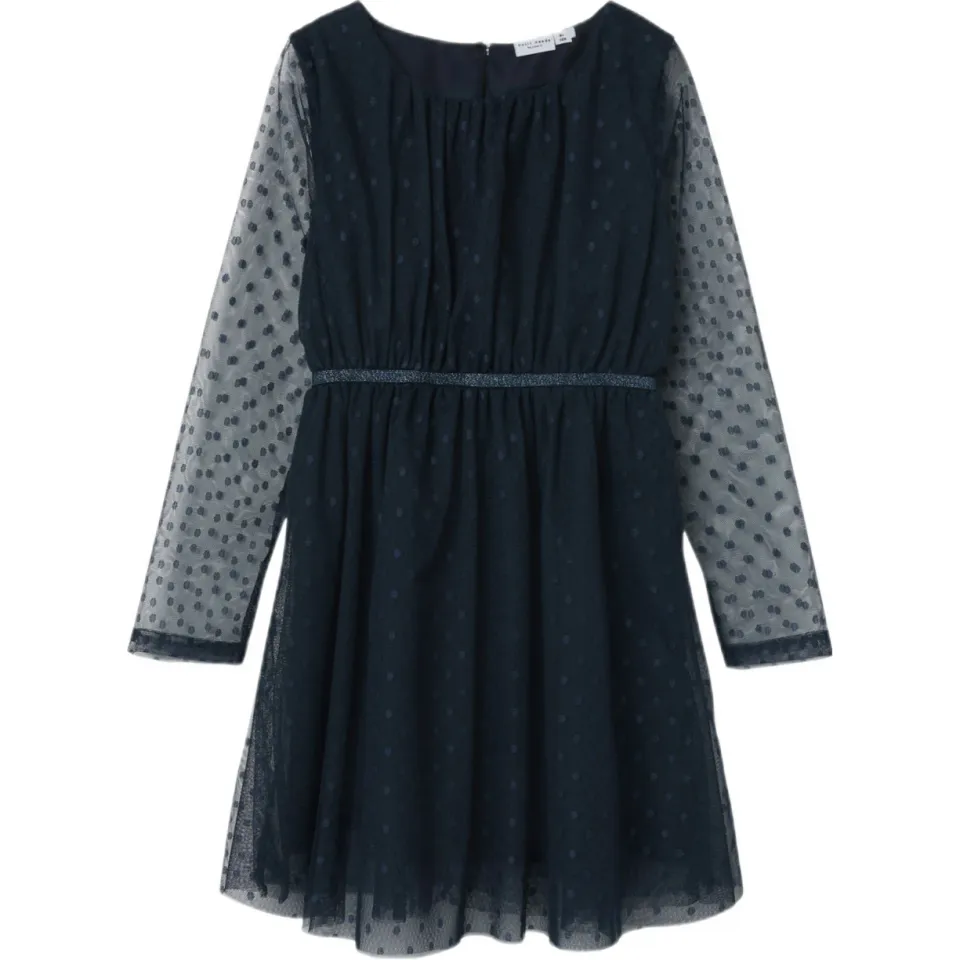 NAME IT semi-transparante jurk donkerblauw, foto 2