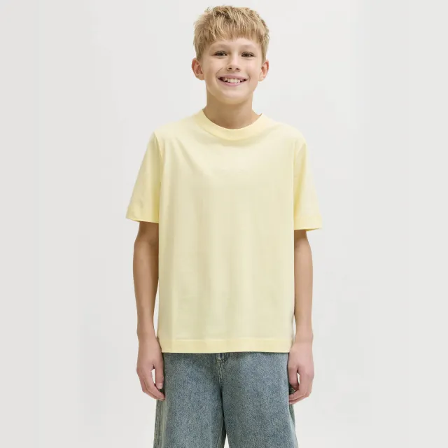 Jack & Jones t-shirt lichtgeel met tekst