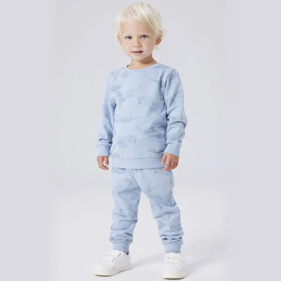 NAME IT MINI joggingbroek blauw all over print