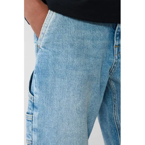 Shoeby waist straight leg jeans light blue denim, foto 5