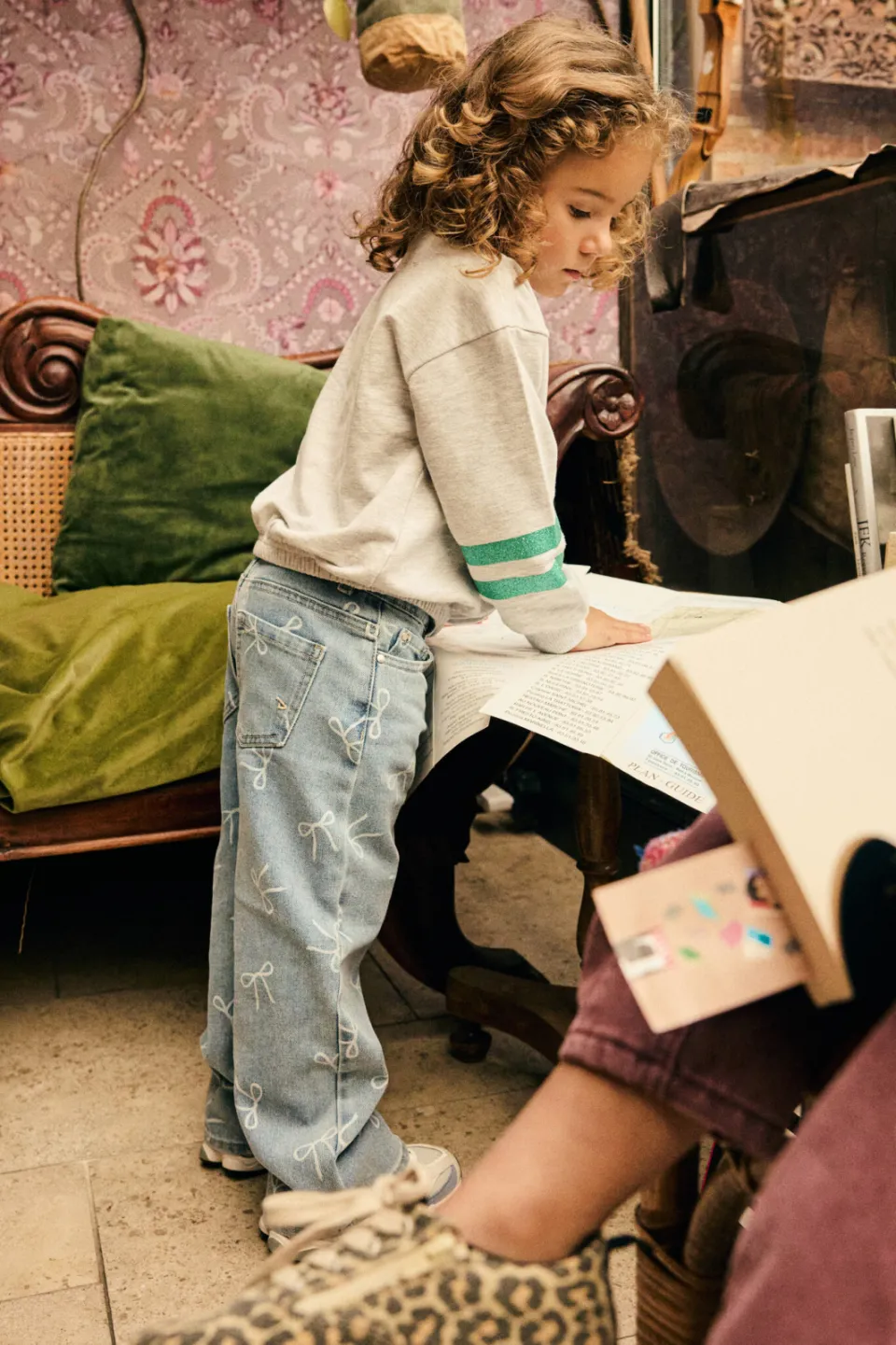 Daily7 wide leg jeans met print - lichtblauw, foto 5