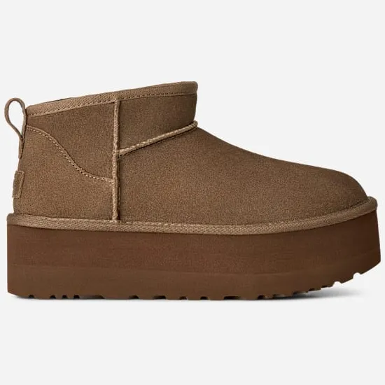 Ugg Classic Ultra Mini Platform voor dames in Brown, Suede Light Bronze