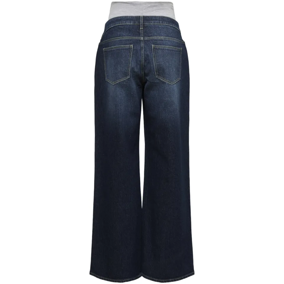 Mamalicious MLMALAGA zwangerschaps wide leg jeans - donkerblauw, foto 3